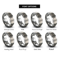 font options for inside engraving on silver leaf rings