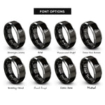 font options for inside engraving on black & grey leaf spring rings