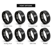 font options for inside engraving on black leaf spring rings