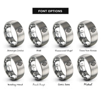 font options for inside engraving on grey leaf vein rings