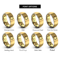 font options for inside engraving on gold & gray leafy border rings