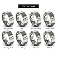font options for inside engraving on gray leafy border rings