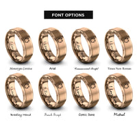 font options for inside engraving on rose gold leafy border rings
