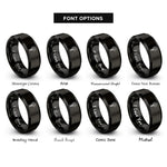 font options for inside engraving on black leafy greens bunch rings