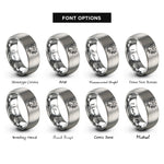 font options for inside engraving on gray leafy paw vine rings