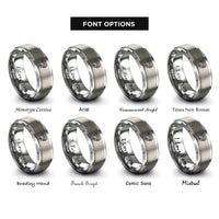 font options for inside engraving on gray leafy paw vine rings