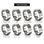 font options for inside engraving on gray leafy sea dragon rings