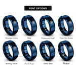 font options for inside engraving on blue learning stack rings