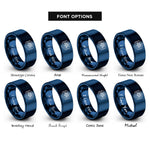 font options for inside engraving on blue learning stack rings