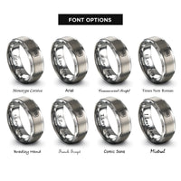 font options for inside engraving on silver learning stack rings