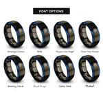 font options for inside engraving on gunmetal & blue learning stack rings