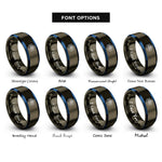 font options for inside engraving on gunmetal & blue learning stack rings