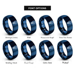 font options for inside engraving on blue led bulb rings