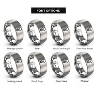 font options for inside engraving on gray led bulb rings