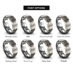 font options for inside engraving on silver led bulb rings