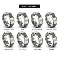 font options for inside engraving on silver led bulb rings
