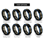 font options for inside engraving on gunmetal & blue led bulb rings