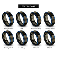 font options for inside engraving on gunmetal & blue led bulb rings