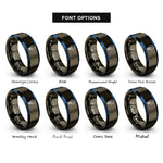 font options for inside engraving on gunmetal & blue led bulb rings