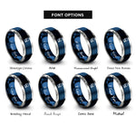 font options for inside engraving on blue & grey led diode symbol rings