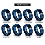 font options for inside engraving on blue led diode symbol rings