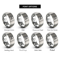 font options for inside engraving on gray led diode symbol rings