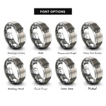 font options for inside engraving on silver led diode symbol rings