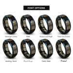 font options for inside engraving on gunmetal & blue led diode symbol rings