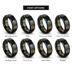 font options for inside engraving on gunmetal & blue led rings