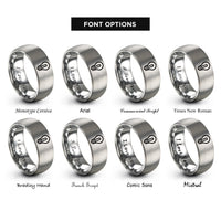 font options for inside engraving on gray led symbol rings