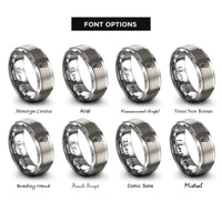 font options for inside engraving on grey led symbol rings