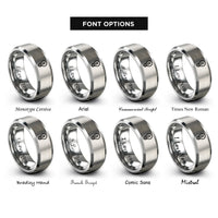 font options for inside engraving on grey led symbol rings