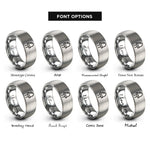 font options for inside engraving on gray led symbol rings