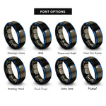 font options for inside engraving on gunmetal & blue led symbol rings