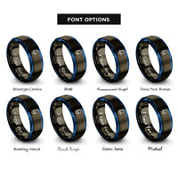 font options for inside engraving on gunmetal & blue led symbol rings