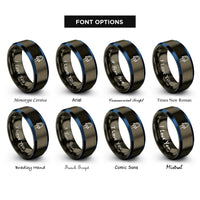 font options for inside engraving on gunmetal & blue led symbol rings