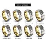 font options for inside engraving on gold & grey lederhosen icon rings