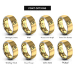 font options for inside engraving on gold & grey lederhosen icon rings
