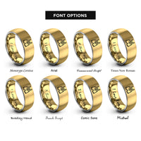 font options for inside engraving on gold & grey lederhosen icon rings
