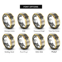 font options for inside engraving on gold & grey lederhosen icon rings