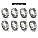font options for inside engraving on gray lederhosen icon rings