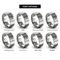 font options for inside engraving on silver lederhosen icon rings