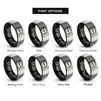 font options for inside engraving on black & gray legal briefcase rings