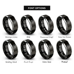 font options for inside engraving on black & gray legal briefcase rings