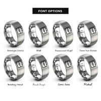 font options for inside engraving on grey legal briefcase rings