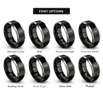 font options for inside engraving on black & gray legal pad pen rings