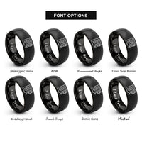 font options for inside engraving on black legal pad pen rings