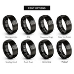 font options for inside engraving on black legal pad pen rings