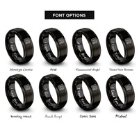 font options for inside engraving on black legal pad pen rings