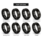 font options for inside engraving on black legal pad pen rings